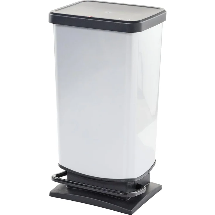 ROTHO Treteimer 'Paso', 40l, 67,6 x 35,3 x 29,5 cm (HxTxB), silber – Bild 1