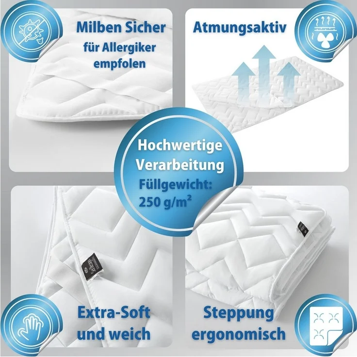 Matratzenschoner Luxus Matratzenschoner Spannbettlaken Topper - Extra soft & weich SEI Design, Matratzen Schoner waschbar & trocknergeeignet – Bild 3