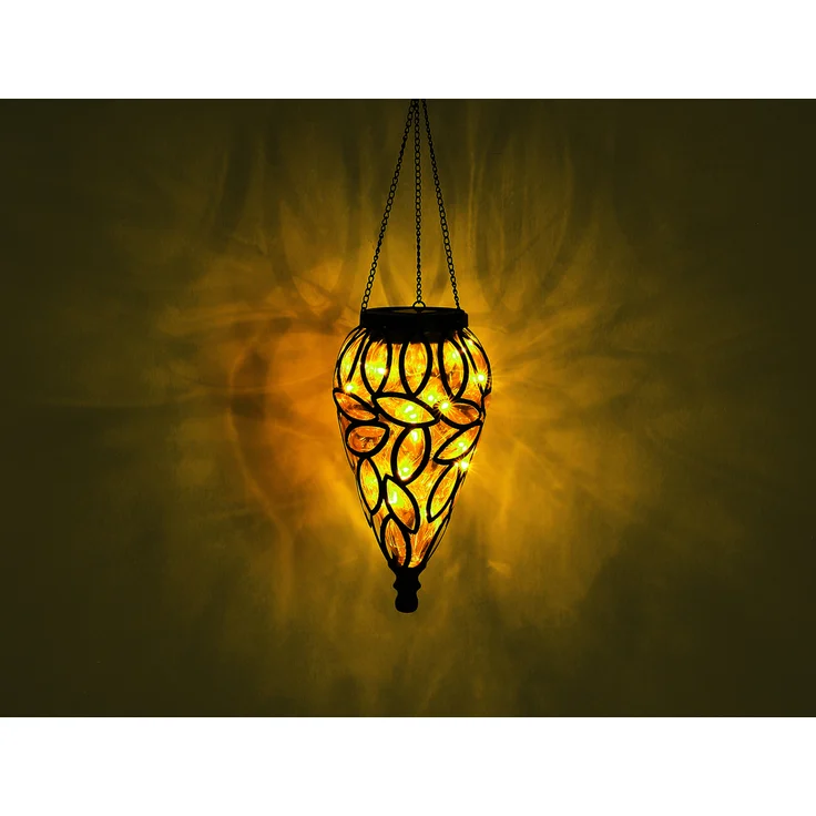 LED Solarleuchte, IP44, Akku, amber, H 50cm – Bild 4