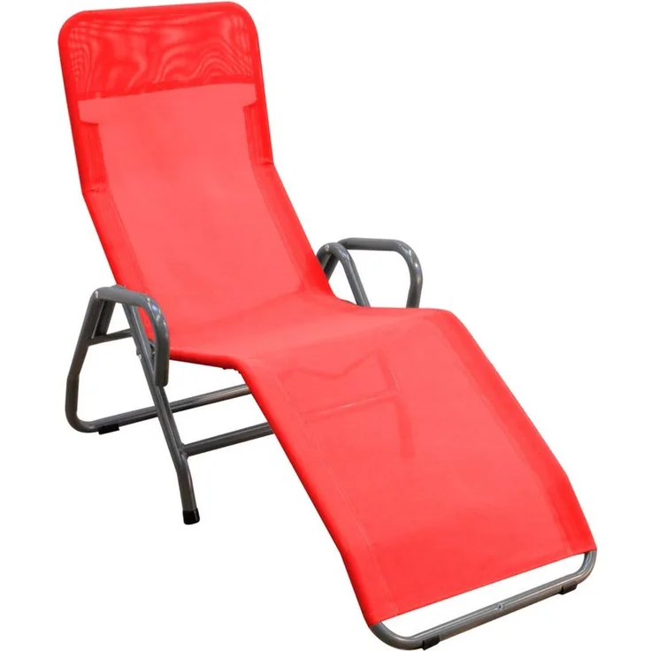 MFG 'Pool 3' Bäderliege klappbar, Textilbezug rot, 190 x 55 cm