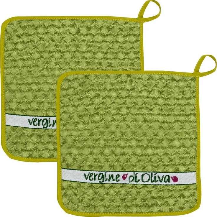 Kracht Topflappen Topflappen "Olio extra" 2er-Pack, Frottier Uni – Bild 3
