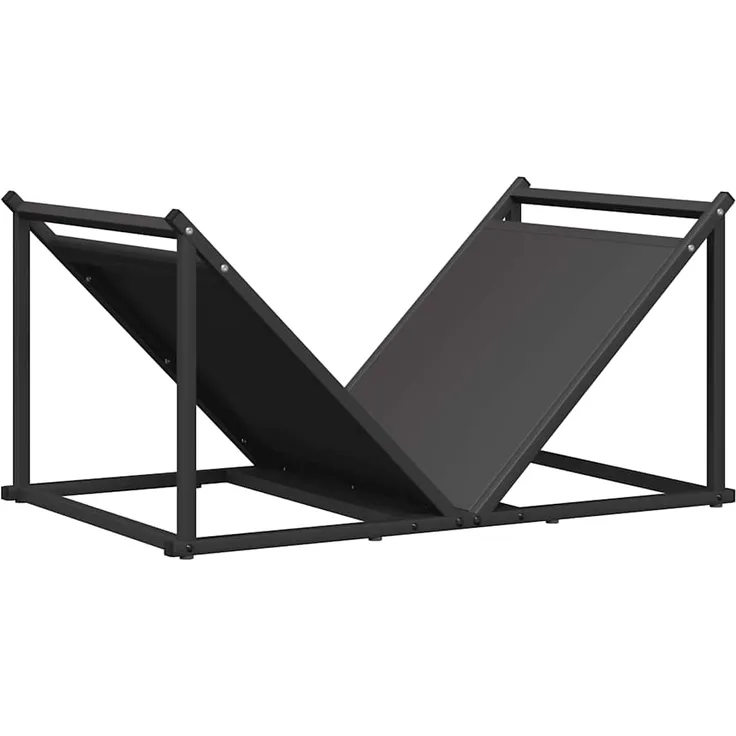 vidaXL Brennholzregal Schwarz 70x43x34,5 cm Kaltgewalzter Stahl 864173