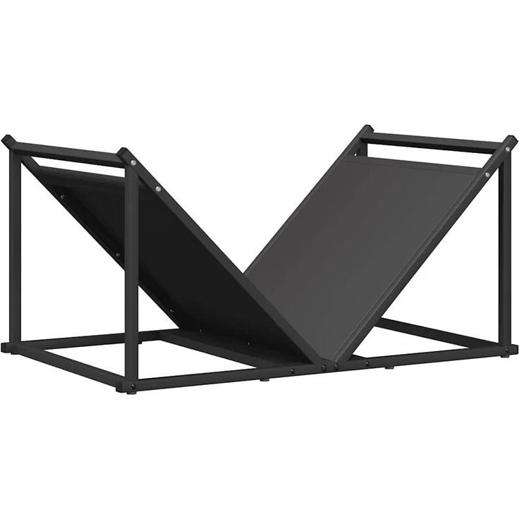 vidaXL Brennholzregal Schwarz 70x43x34,5 cm Kaltgewalzter Stahl 864173 – Bild 1