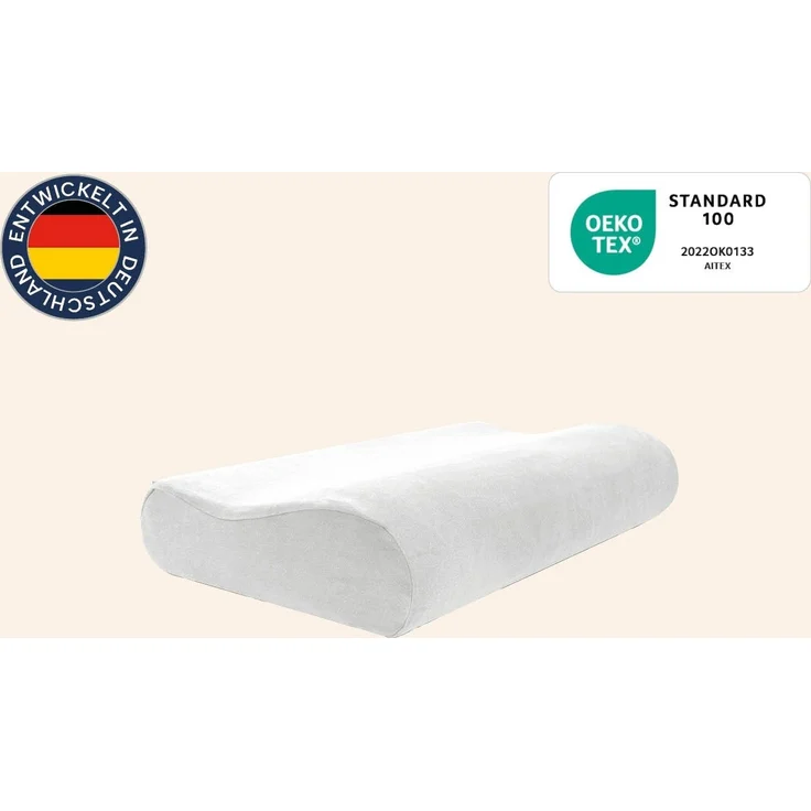 casimum Kissenbezug Schonbezüge für Orthopädisches Nackenkissen WEIẞ, (2 Stück), passend für ergonomisches Nackenstützkissen 60x30cm, Doppelpack (2Stk) – Bild 2