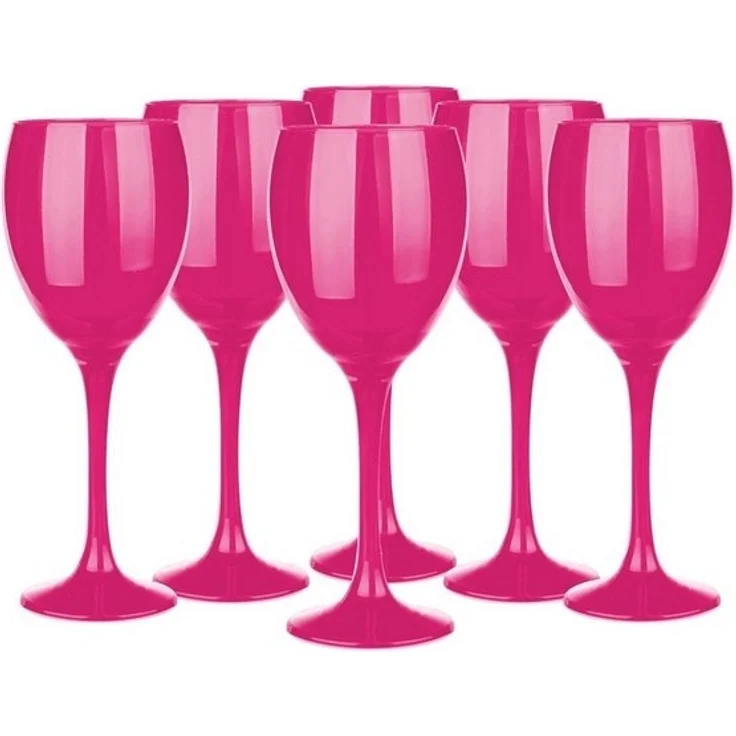 6 Weingläser 300ml Weinglas Rotweingläser Weißweingläser Pink – Bild 2