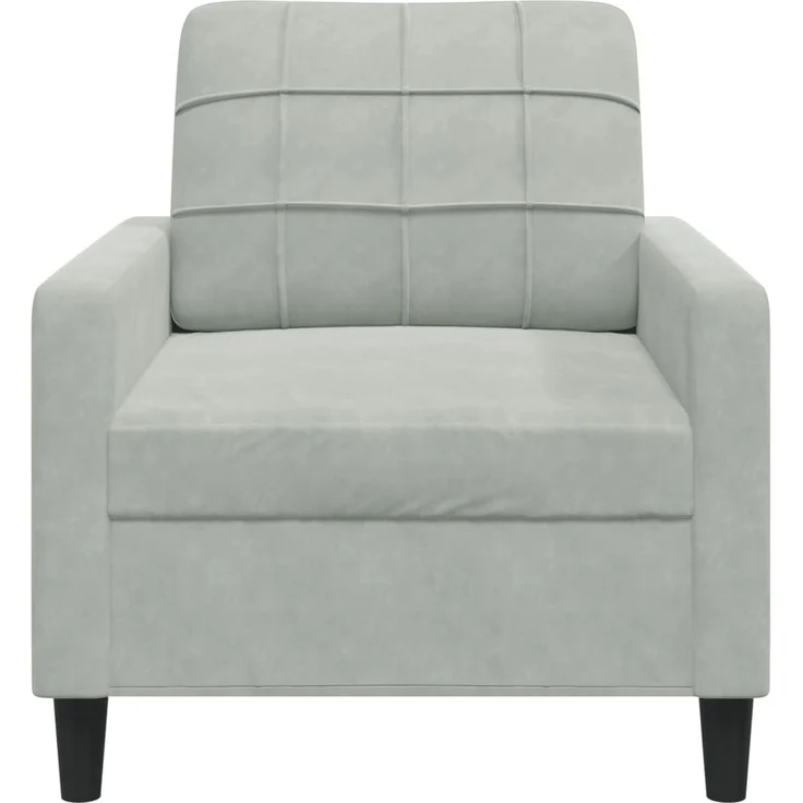 vidaXL Sessel Hellgrau 60 cm Samt 4007604 – Bild 3