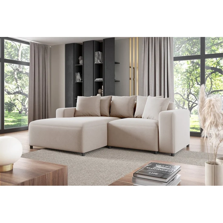 Polsterhocker Designerhocker Hocker MEGAN in Stoff Salvador Hellbeige – Bild 2