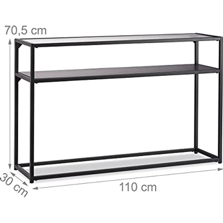 Schwarzer Konsolentisch mit Glasplatte – Bild 4