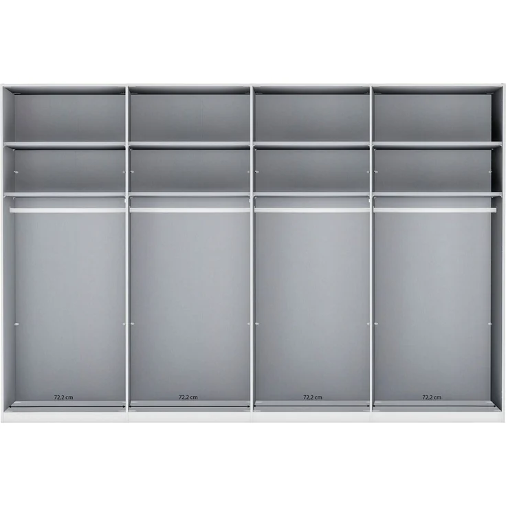 WIEMANN Falttürenschrank Ohio, Kleiderschrank, Schrank, Garderobe, mit Schubladen, 300 cm (inklusive Einlegeböden & Kleiderstangen, 2 Höhen, MADE IN GERMANY) inklusive Tür und Schubkastendämpfung, hochwertige Glasfront – Bild 3
