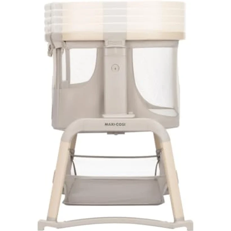 Maxi-Cosi Iora Air 2-in-1 Beistellbett mit Schaukelfunktion, atmungsaktive Stoffe, klappbar, inkl. Matratze & Reisetasche - Classic Beige Eco FR – Bild 9