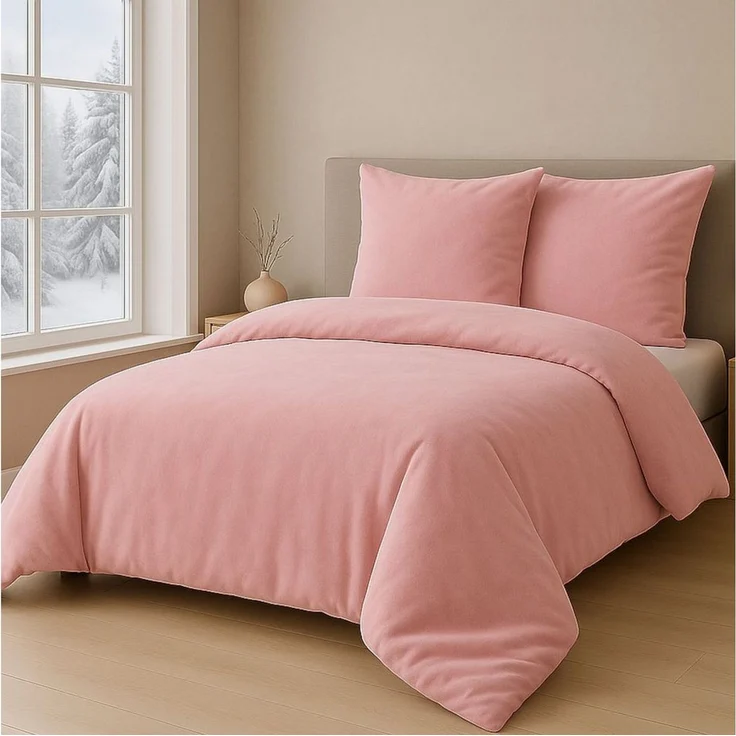 Malika Bettwäsche aus 100% Mikrofaser, 200x200 + 2x 80x80 cm Cashmere Touch, Rosa, Cashmere Touch, 3 teilig, Für Allergiker geeignet, pflegeleicht, angenehm weicher Stoff – Bild 1