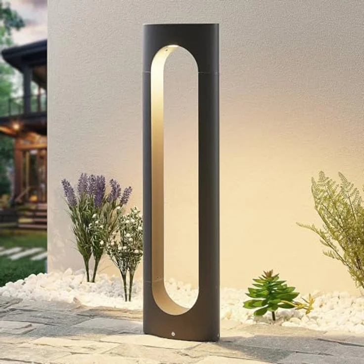 Lucande LED Außenleuchte Fenti, einflammige Wegeleuchte in Schwarz aus Aluminium, IP65 wasserdicht, energiesparend – Bild 2