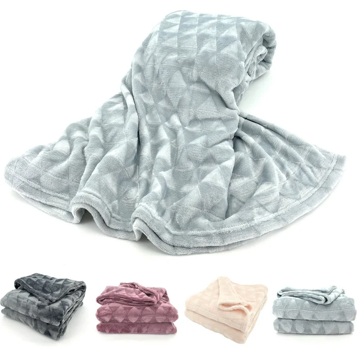Wohndecke Soft Flanell Kuscheldecke Triangel Raute Sofadecke, heimtexland, super weich und flauschig, Allergiker geeignet, atmungsaktiv – Bild 5