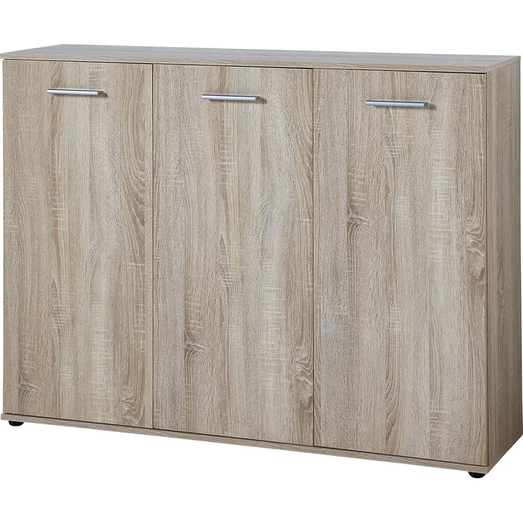 Germania Schuhschrank 3693-156 mit Platz für bis zu 32 Paar Schuhe, in Sonoma-Eiche-Nachbildung, 135 x 105 x 37 cm (BxHxT)