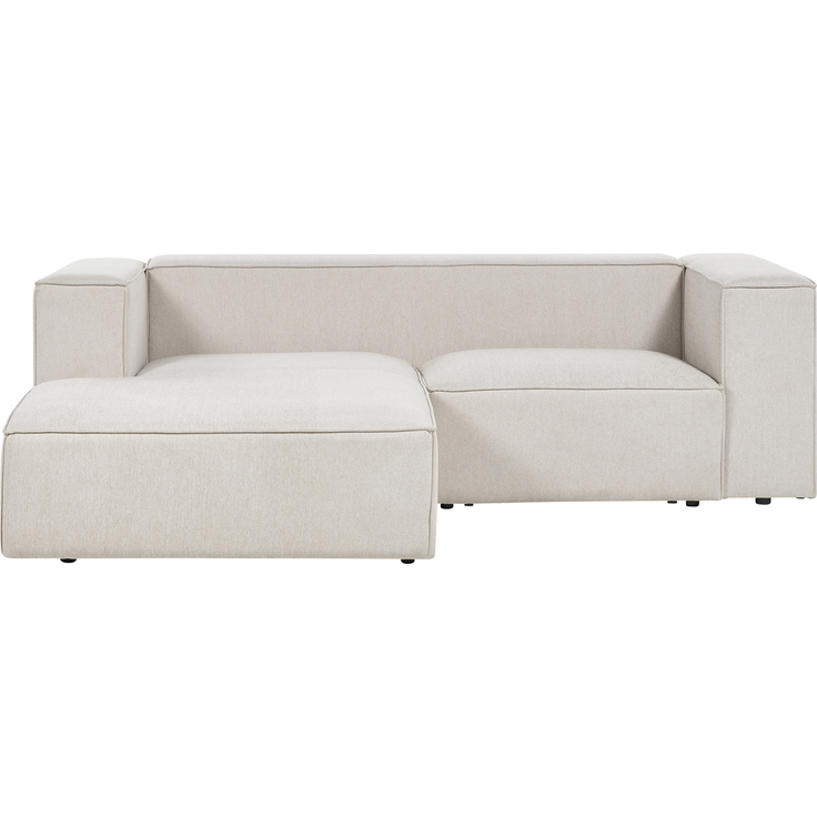 2 Sitzer Sofa VERNON Stoff Helles Beige Rechtsseitig