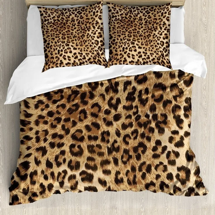 Abakuhaus Bettwäsche weicher Microfaserstoff Allergiker geeignet, kein Verblassen, Microfaser, Leopard-Druck Wildtierhaut