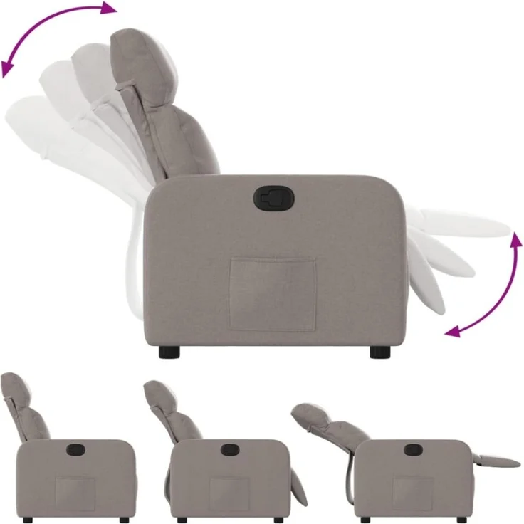 vidaXL Relaxsessel Taupe Stoff 374172 – Bild 10
