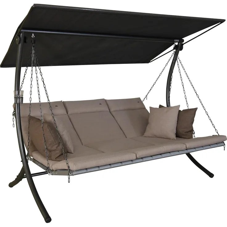 Angerer Freizeitmöbel Hollywoodschaukel Luxus Smart sand, TOPSELLER!, 3-Sitzer, Bettfunktion, OTTOs Choice, BxTxH: 210x145x160 cm