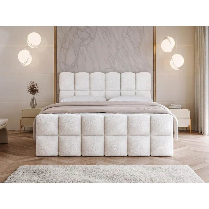 Compleo Boxspringbett Wolkenbett mit zwei Bettkästen, Bezug: Bouclé, Designer Bett – Bild 2