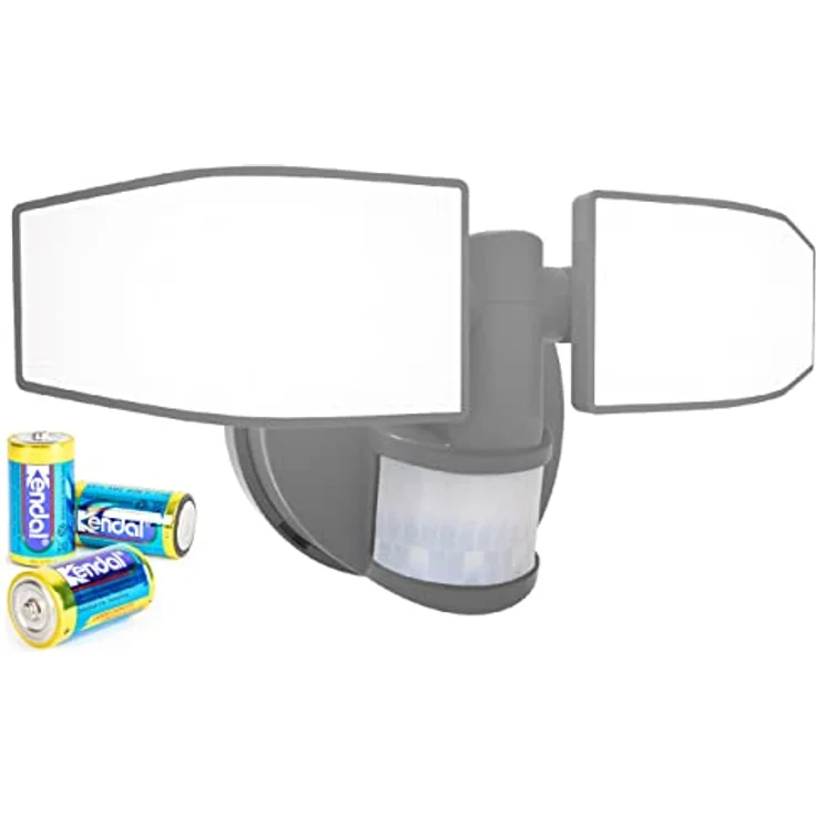 Northpoint LED Wandstrahler Bewegungsmelder 2 Fluter-Köpfe Schwenkbar Batterie 400L – Bild 2