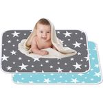 2 Stücke Waschbare Wickelunterlage Grau für Babys und Kleinkinder 60x75 cm - Atmungsaktiv, Wiederverwendbare, Wasserdicht, Urin Matte Abdeckung fürs Kranken und Älters