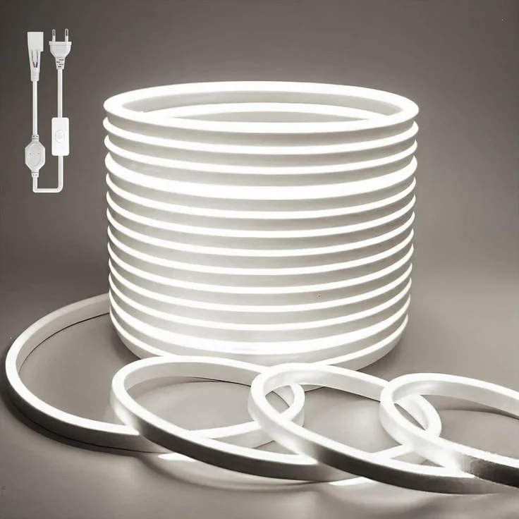 Athlix LED-Streifen Neon COB Streifen Weiß LED Strip, Wasserdicht Innen Außen, IP65 Wasserdicht, 120 LEDs pro Meter, zuschneidbar – Bild 1