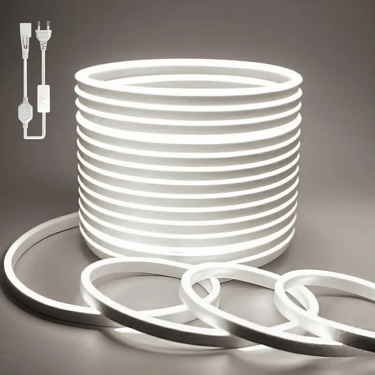 Athlix LED-Streifen Neon COB Streifen Weiß LED Strip, Wasserdicht Innen Außen, IP65 Wasserdicht, 120 LEDs pro Meter, zuschneidbar
