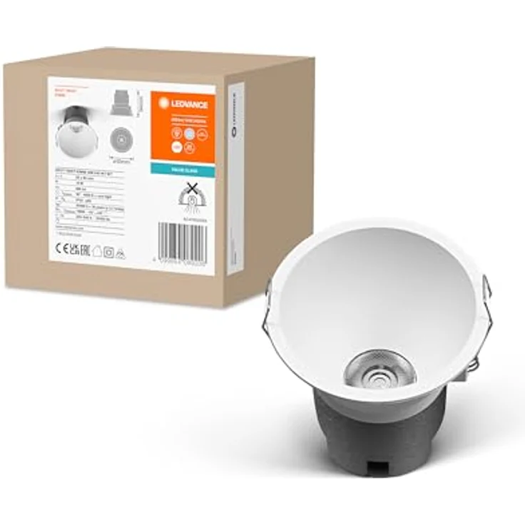 Ledvance SPOT TWIST Einbau-Downlight, weiß, 10W, 800lm, 4000K, kaltweiß, bis zu 90% Energieersparnis, einfache Montage, 93mm Durchmesser – Bild 1