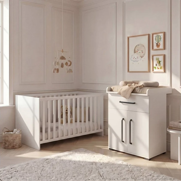 arthur berndt Babybett Essentials, Made in Germany, mit Schlupfsprossen,Mitwachsend, 4x höhenverstellbar – Bild 3