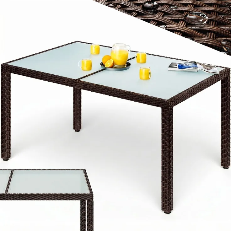 CASARIA® Gartentisch Wetterfest 150x90cm Polyrattan