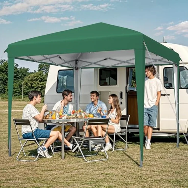 YITAHOME Pavillon 3 m x 3 m, Pop-up-Zelt mit Aufbewahrungstasche, 4 x Sandsäcke,vollständig wasserdicht, zusammenklappbarer Unterstand für Hochzeiten, Partys im Freien, Camping(grün) – Bild 6