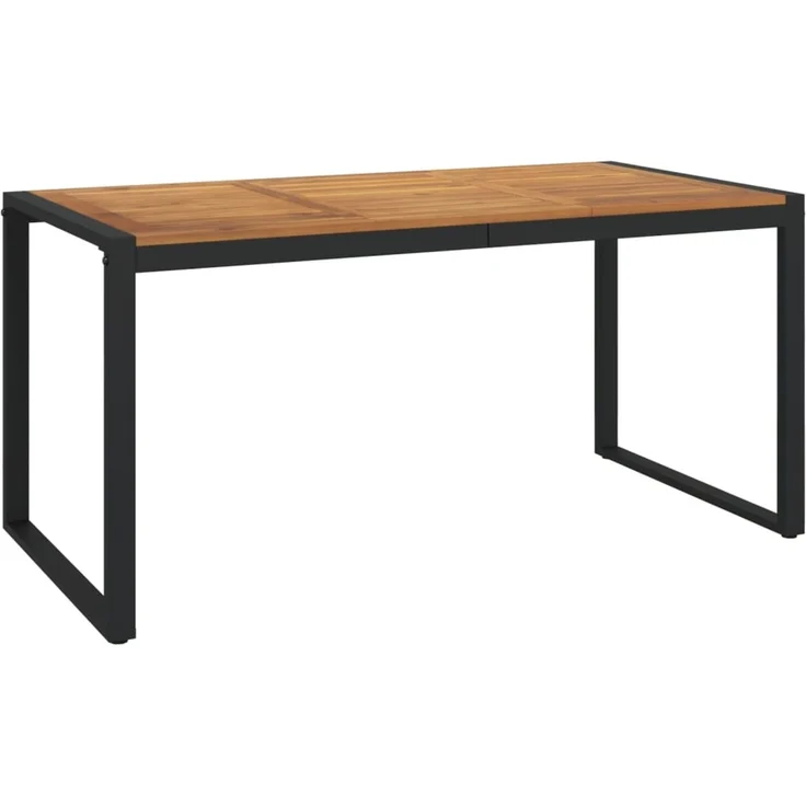 Gartentisch, Balkontisch mit Beinen in U-Form 160 x 80 x 75 cm Massivholz Akazie – Bild 2