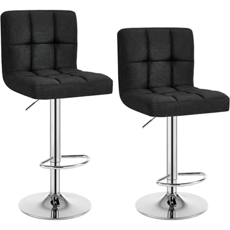 Höhenverstellbarer Barhocker mit Lehne (2er-Set) 9107