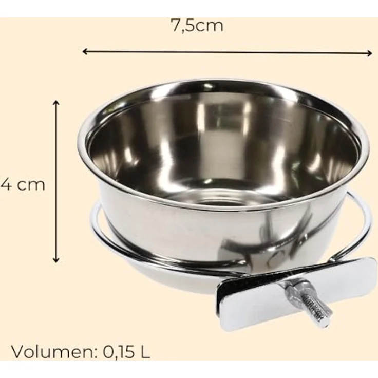 GarPet Napf 3er Set Edelstahlnapf zum Einhängen Vogelnapf Kaninchen Futter Napf – Bild 2