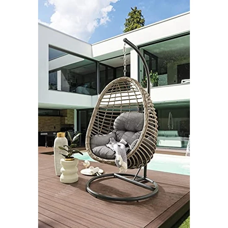 Destiny Hängesessel COCO SUNRISE, Stahl, Polyrattan, mit Gestell, inkl. Auflagen – Bild 3