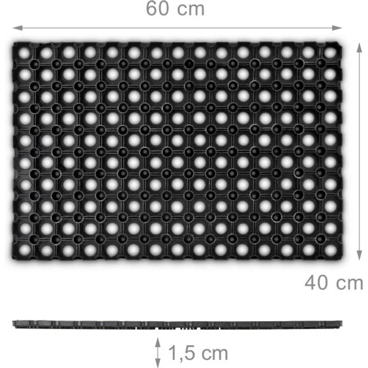 Fußabtreter Gummi 60 x 40 cm 10013939 – Bild 4