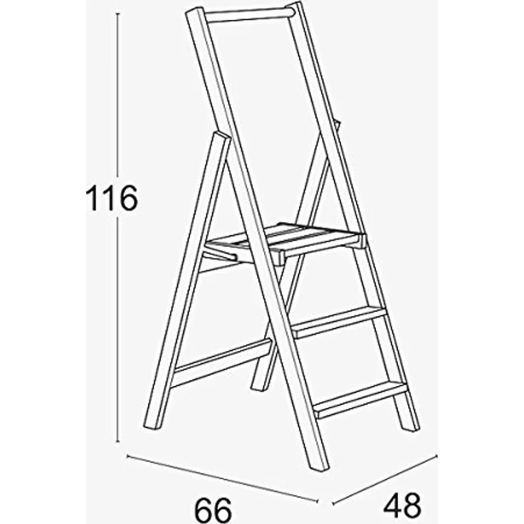 Arredamenti Italia 3-Stufen Leiter Kimora, Holz - zusammenklappbar - 3 Stufen -Farbe: Kirsche Holz AR-It il Cuore del Legno“ – Bild 5