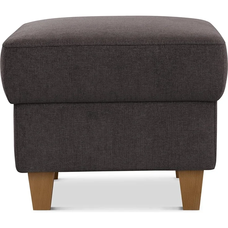CAVADORE Stauraum-Hocker Wyk / Polsterhocker im Landhausstil, als Beistellhocker oder Fußhocker / 58 x 48 x 58 / Chenille, Braun – Bild 5