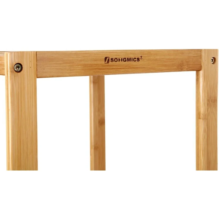 Songmics Badezimmer-Regal mit 5 Etagen, Bambus natur, 33 x 33 x 146 cm – Bild 6