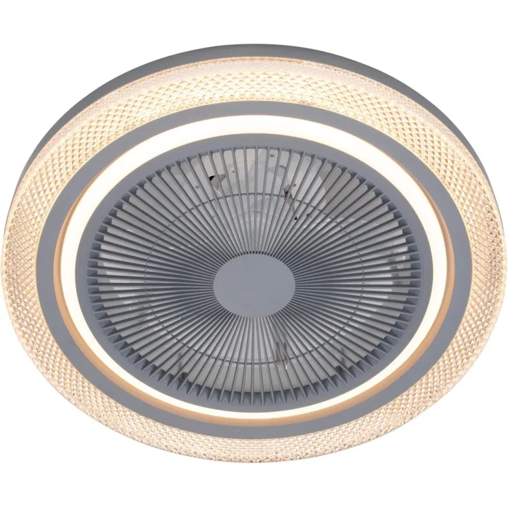 Mican 'SALERNO' Deckenventilator, Aluminium weiß, Ø 50 x 20 cm, mit LED-Leuchtmittel & Fernbedienung