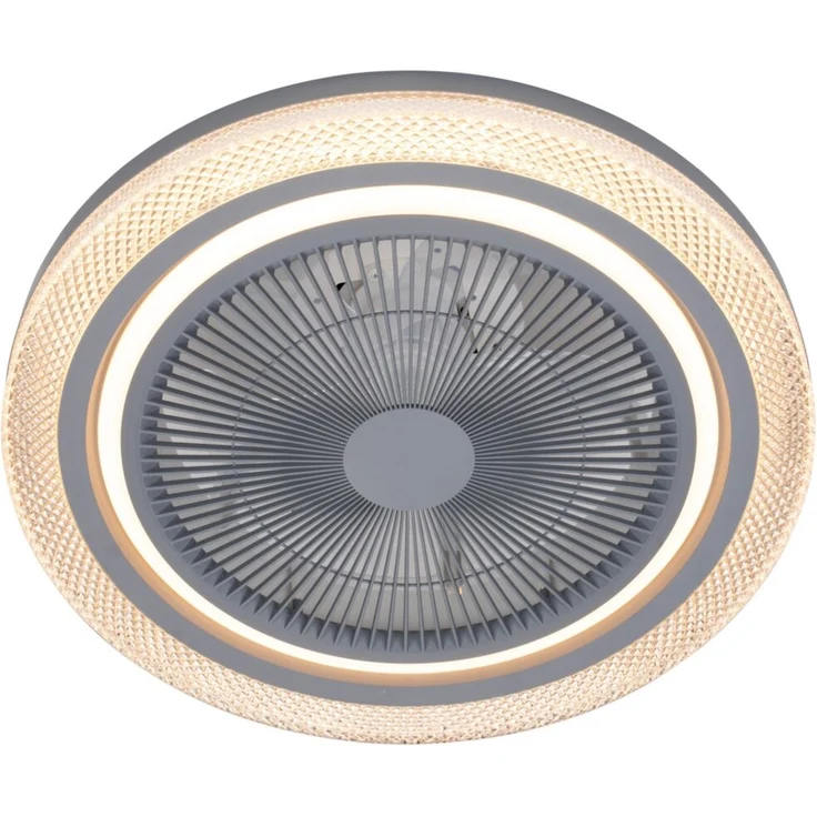 Mican 'SALERNO' Deckenventilator, Aluminium weiß, Ø 50 x 20 cm, mit LED-Leuchtmittel & Fernbedienung – Bild 1