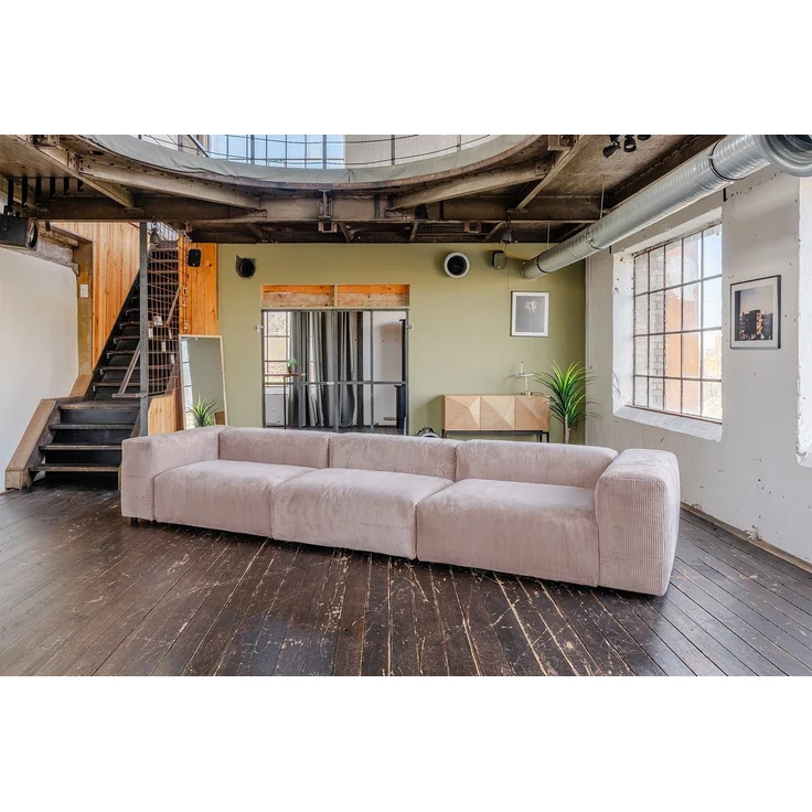 KAWOLA Sofa MIA Modulares Sofa 8-tlg. Cord taupe 72 x 120 x 418 cm – Bild 8