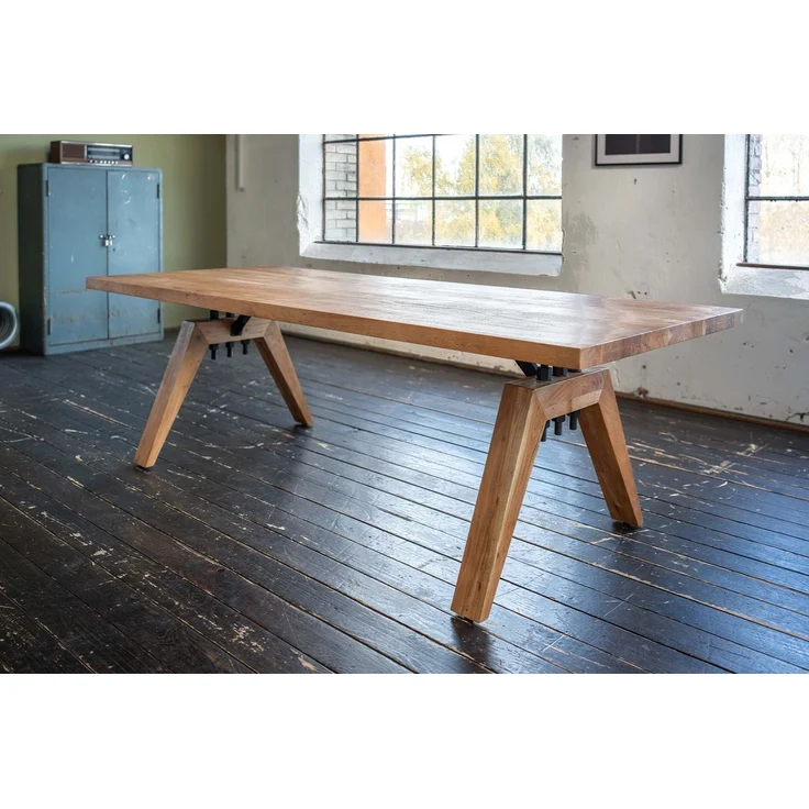 KAWOLA Esstisch WOODY Akazie massiv Gerade Kante 280x100cm – Bild 1