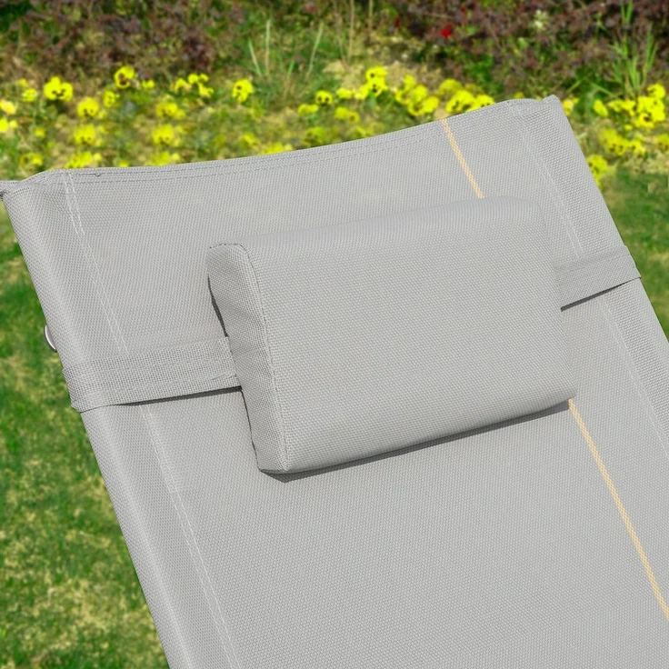 SoBuy OGS28-HG Schaukelstuhl Garten, Textilene, Lackiert, Hellgrau, 150 x 87 x 63 cm – Bild 9