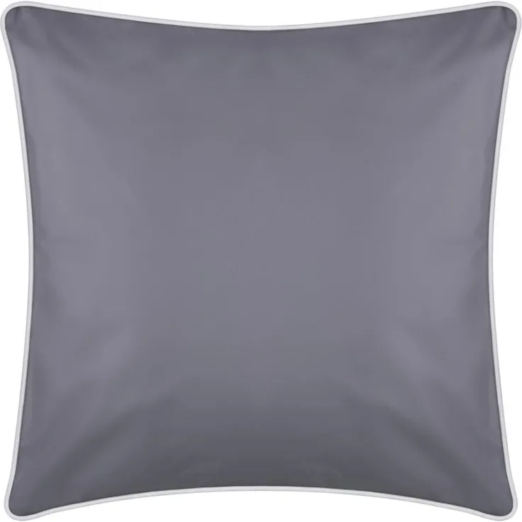 Outdoor Kissen mit Paspel ( 45 x 45 cm ) Dekokissen Garten - Reißverschluss - Schmutz- und Wasserabweisend - abnehmbarer Kissenbezug Dunkelgrau 1er-Pack