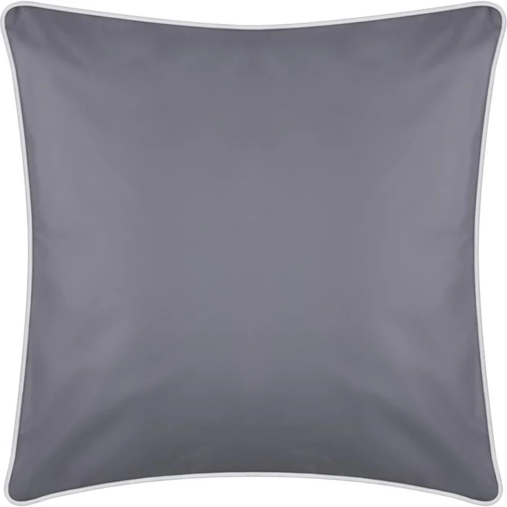 Outdoor Kissen mit Paspel ( 45 x 45 cm ) Dekokissen Garten - Reißverschluss - Schmutz- und Wasserabweisend - abnehmbarer Kissenbezug Dunkelgrau 1er-Pack – Bild 1