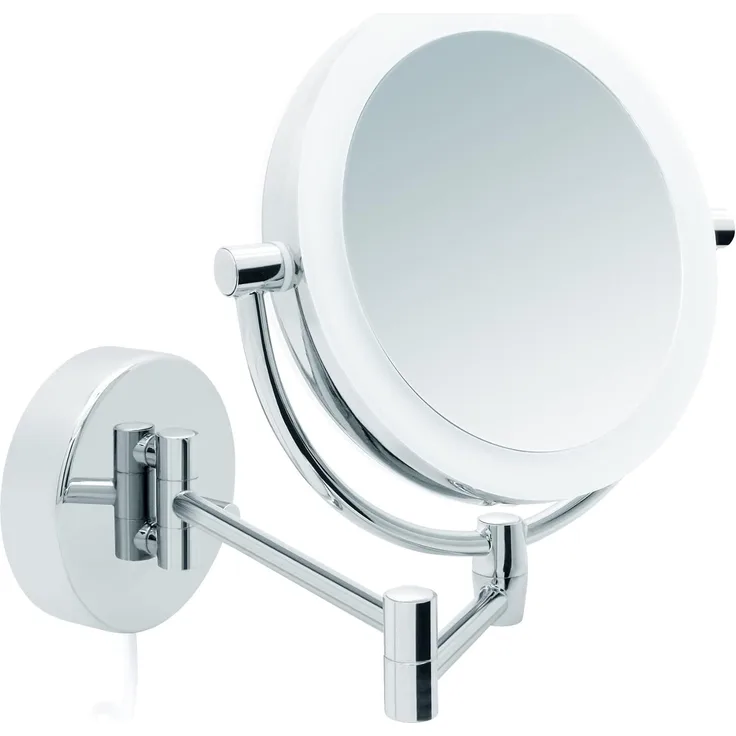 Libaro Kosmetikspiegel mit Beleuchtung MODENA LED Schminkspiegel 5-fach 10-fach Vergrößerung, LED Wandmontage, Vergrößerungsspiegel 2-seitig, 360° drehbar, dimmbar