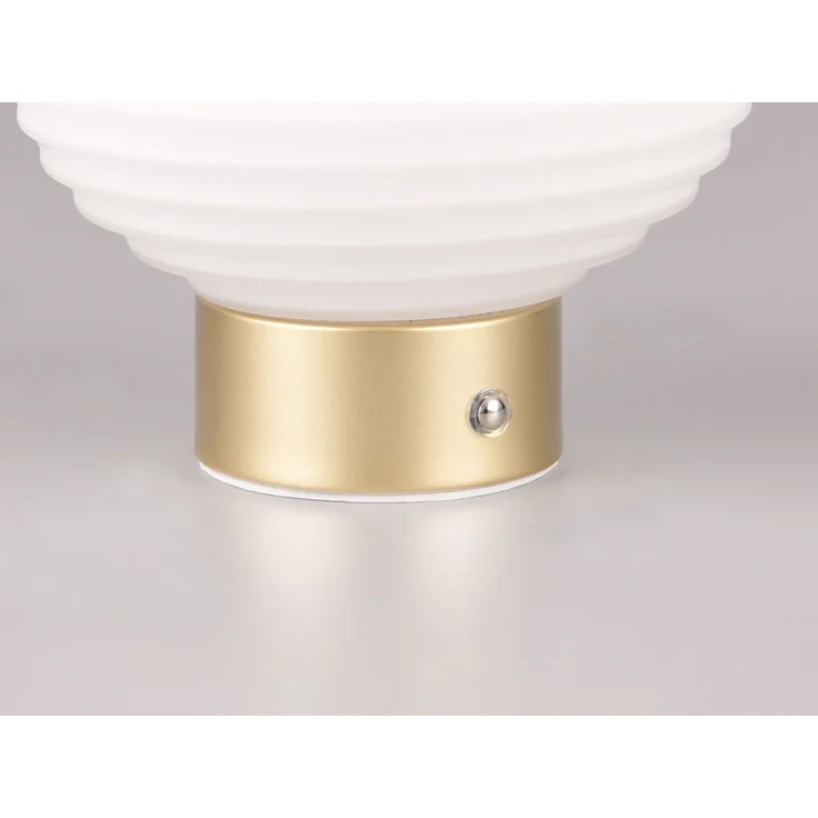 Retro Akku Tischleuchte EARL mit Glas Lampenschirm Weiß, Höhe 14cm – Bild 7