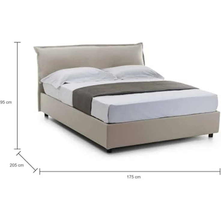 Talamo Italia - Doppelbettgestell Amina, orthopädischer Lattenrost, 100 % Made in Italy, 120 x 190 x 31 cm – Bild 2