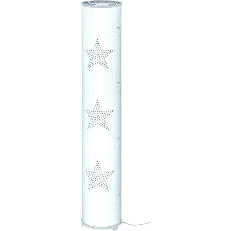 TRANGO LED Stehlampe, 1246L Modern Design Stehleuchte STARS inkl. 2x E14 LED Leuchtmittel, Stehlampe mit Stoffschirm in WEISS mit Sternen-Dekor, Standleuchte, Deko-Stehlampe, Wohnzimmer Lampe, Höhe ca. 100cm – Bild 3